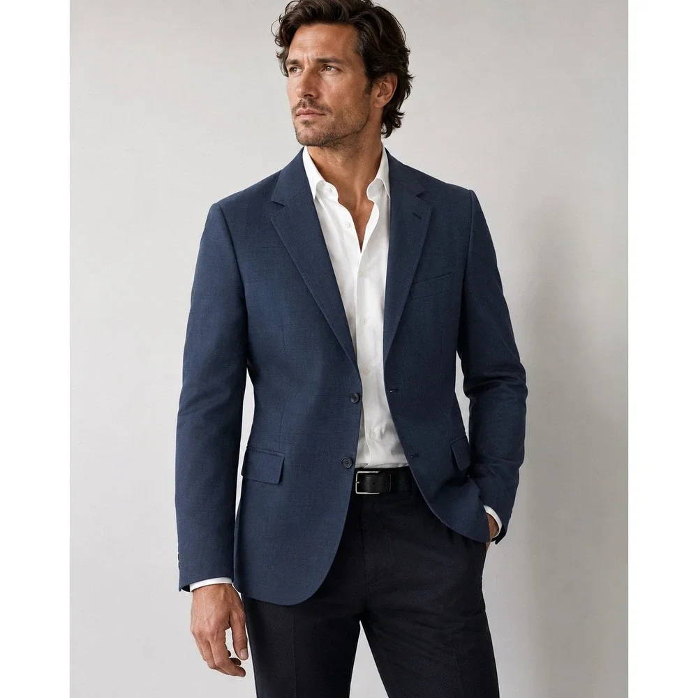 Dolce & Gabbana Blazer Mens 42L Blue Two Button Sport Coat Made in Italy Luxury